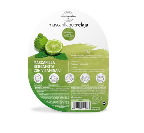 HERBORA mascarilla que relaja bergamota y vitamina c