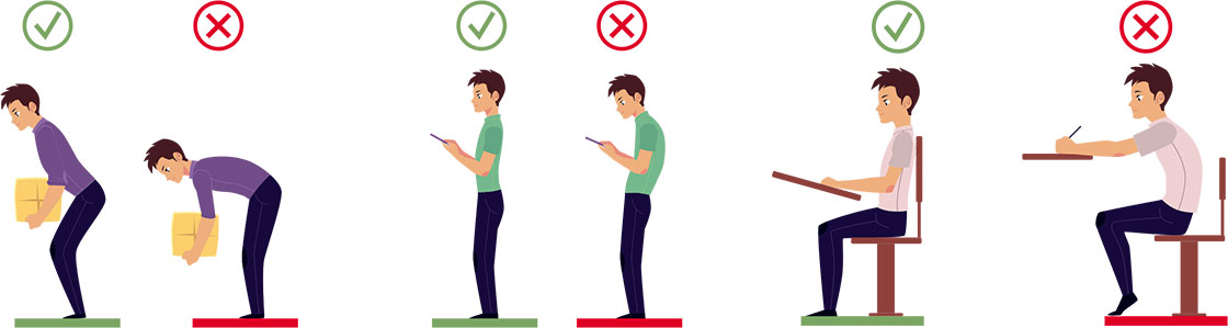 higiene postural sentado y de pie